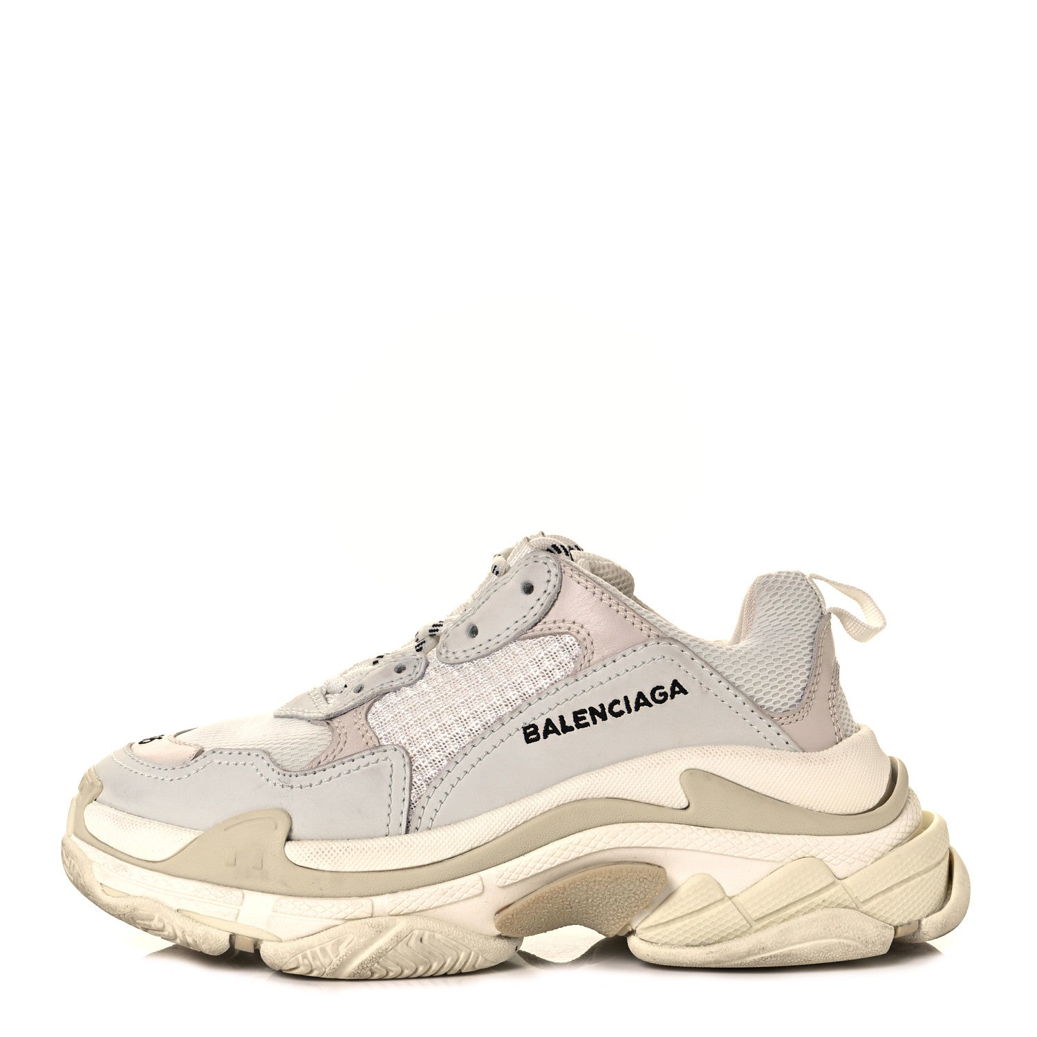 Balenciaga Fabric Mesh Womens Triple S Sneakers 36 White 1 of 9