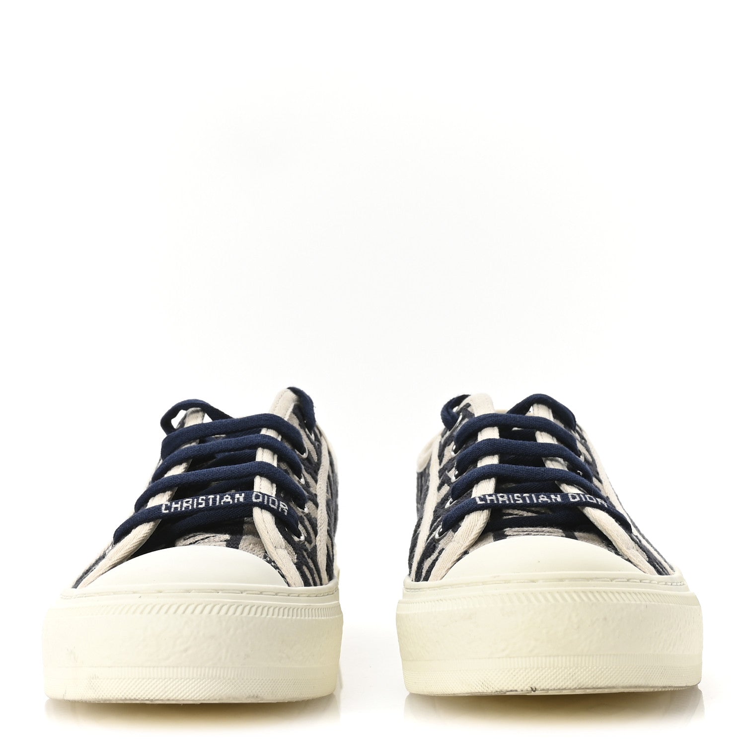 Christian Dior Canvas Oblique Walk'N'Dior Low Top Sneakers 37.5 Deep Blue 3 of 7