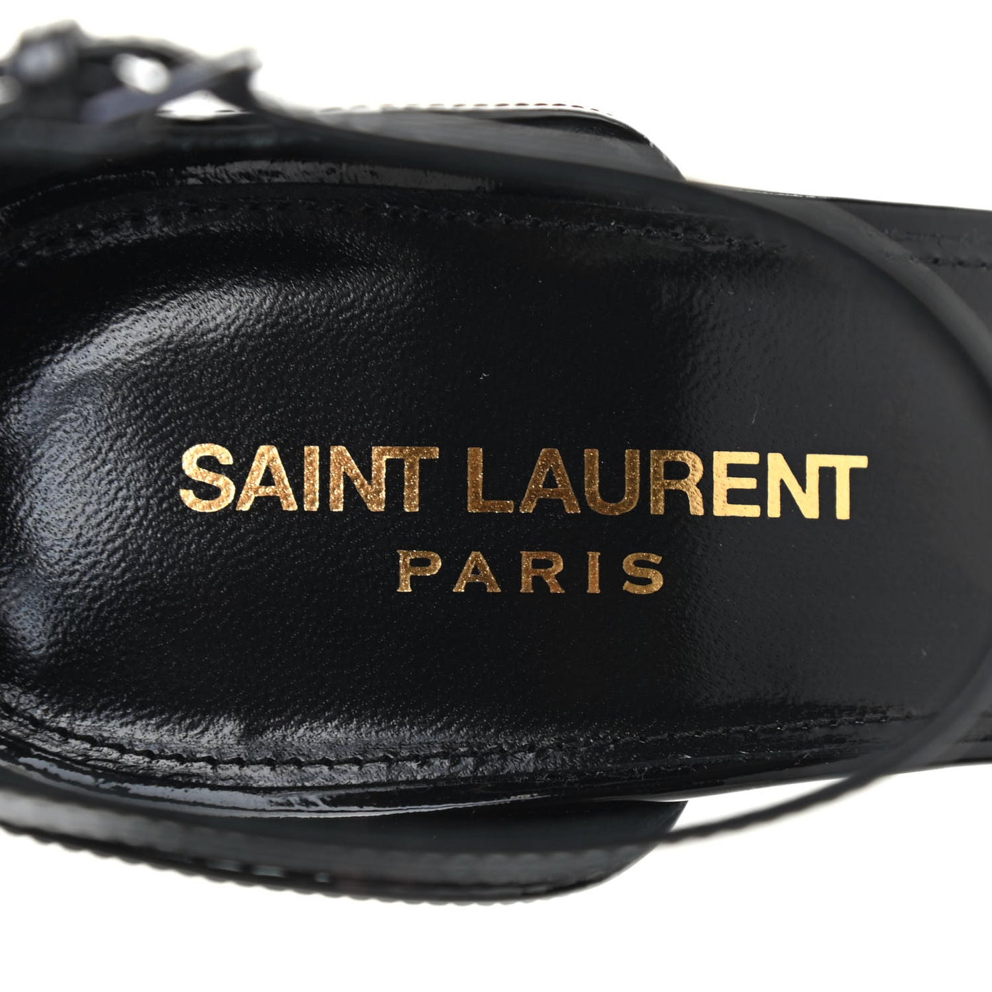 Patent Calfskin Opyum 110 Sandals 39 Black