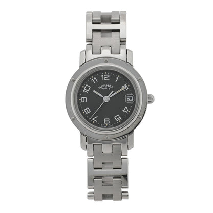Hermes Stainless Steel 24mm Clipper Quartz Watch Grey 1 of 5