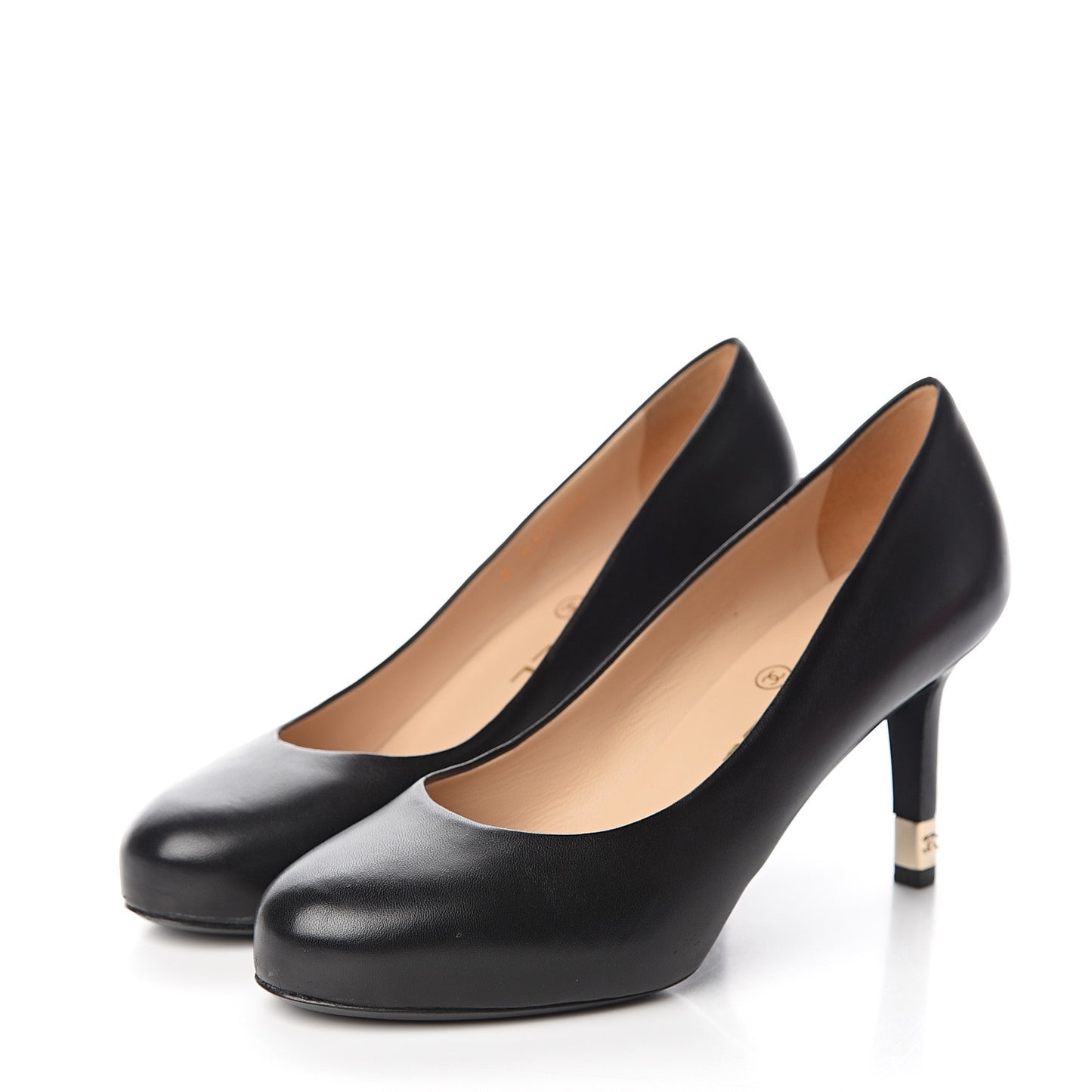 Lambskin CC Pumps 35 Black