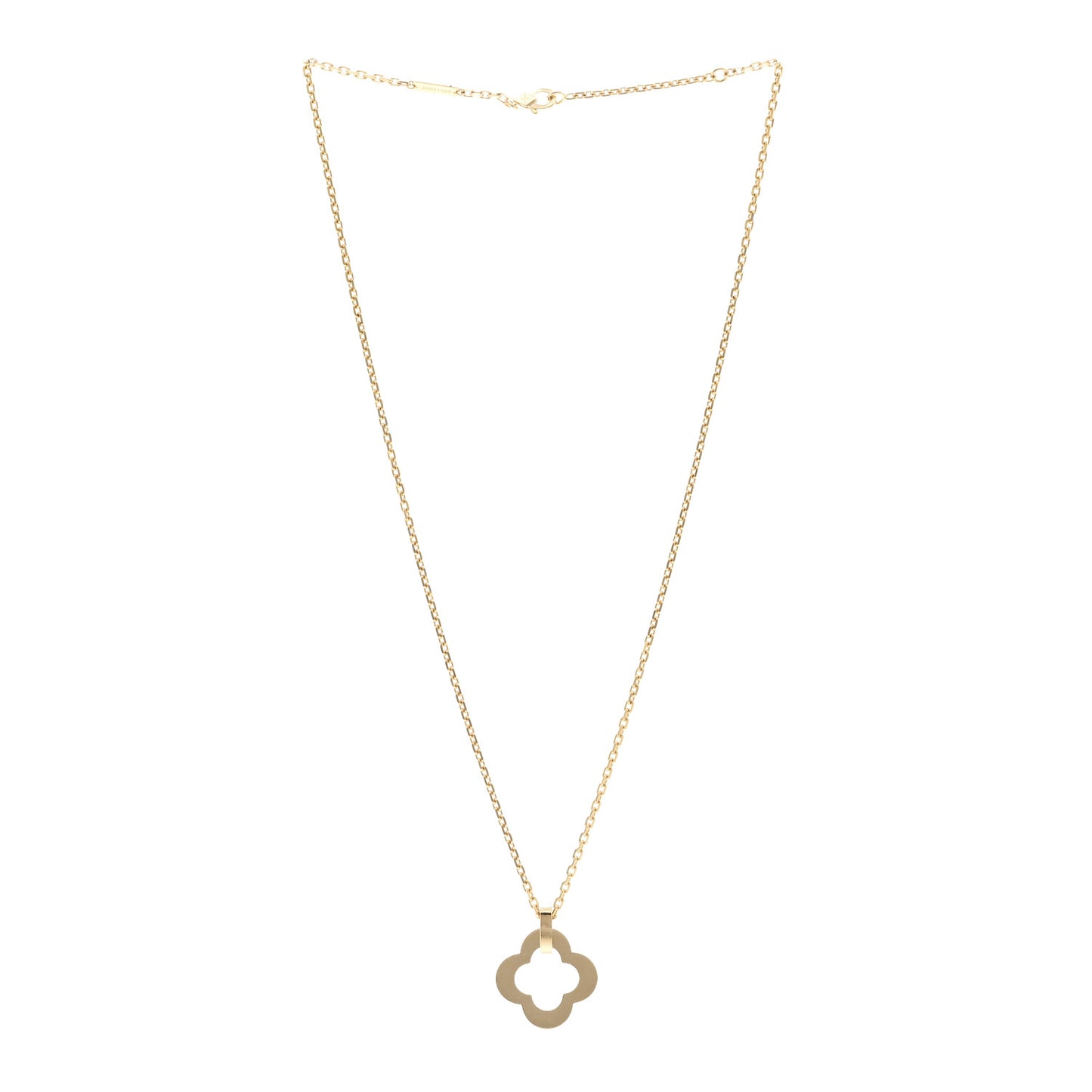 18K Yellow Gold Byzantine Alhambra Pendant Necklace