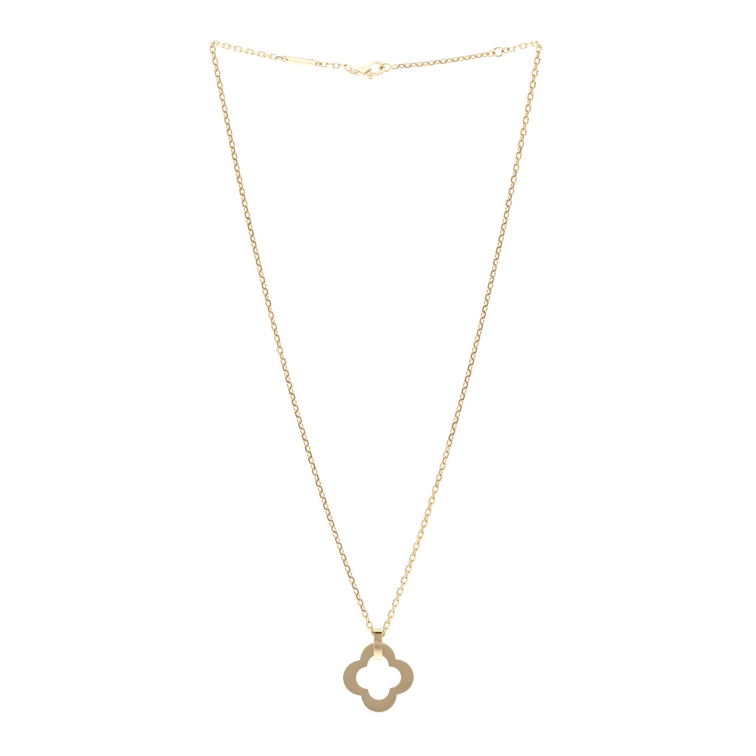 Van Cleef & Arpels 18K Yellow Gold Byzantine Alhambra Pendant Necklace 3 of 6