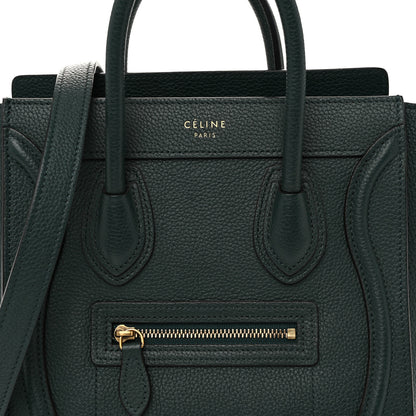 Celine Drummed Calfskin Nano Luggage Amazone 7 of 9
