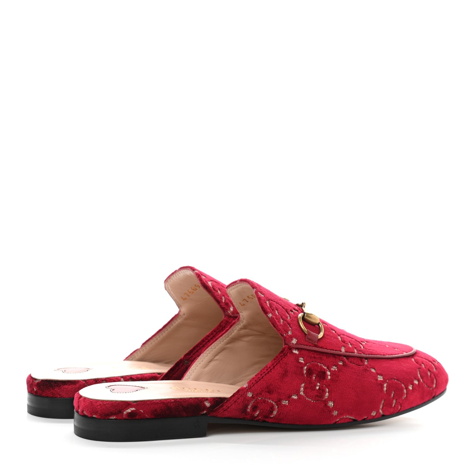 Gucci Velvet GG Monogram Womens Princetown Slippers 36.5 Red Cipria 4 of 10