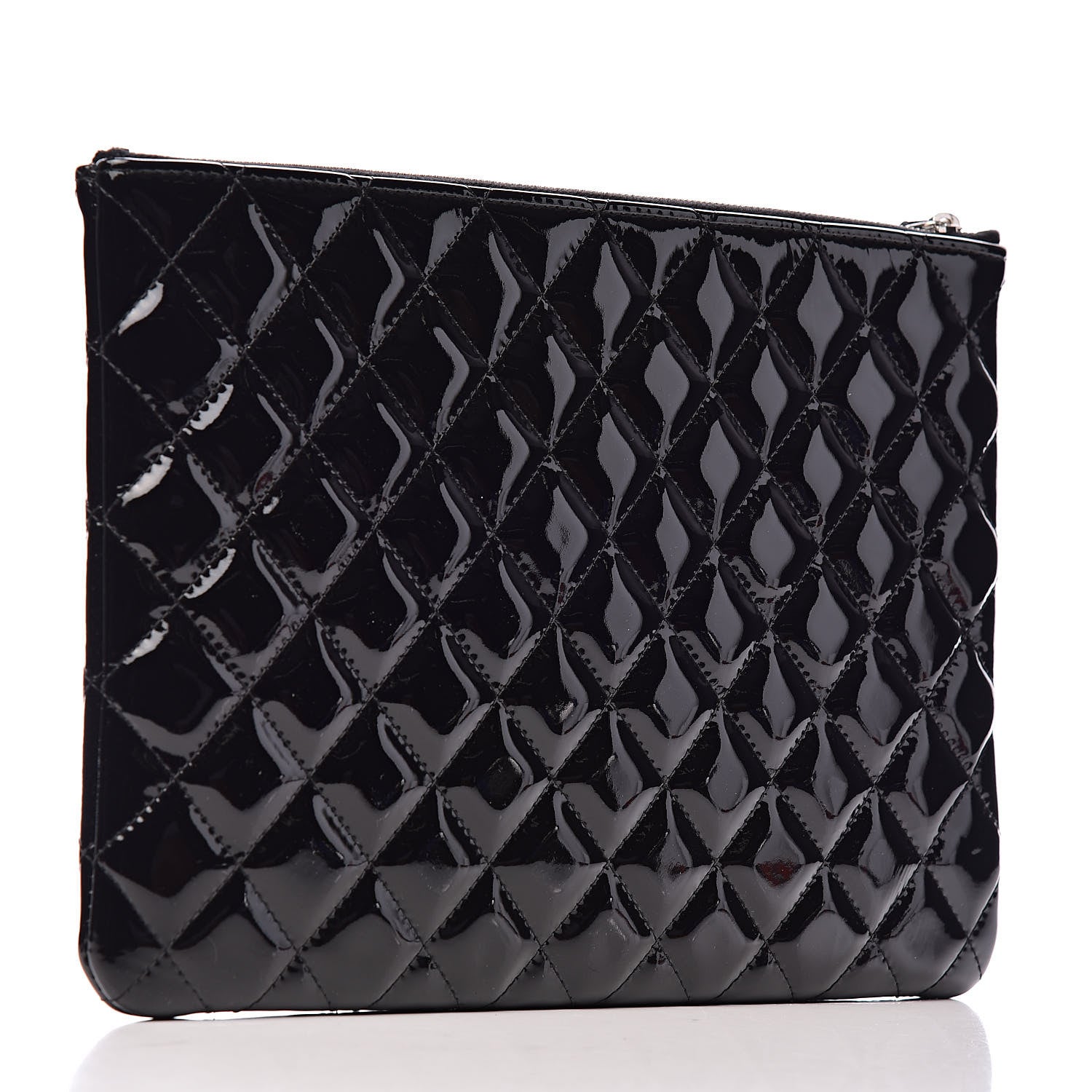 Chanel Patent Calfskin Quilted Medium Cosmetic Case Black 3 of 7