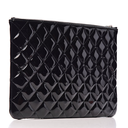 Chanel Patent Calfskin Quilted Medium Cosmetic Case Black 3 of 7