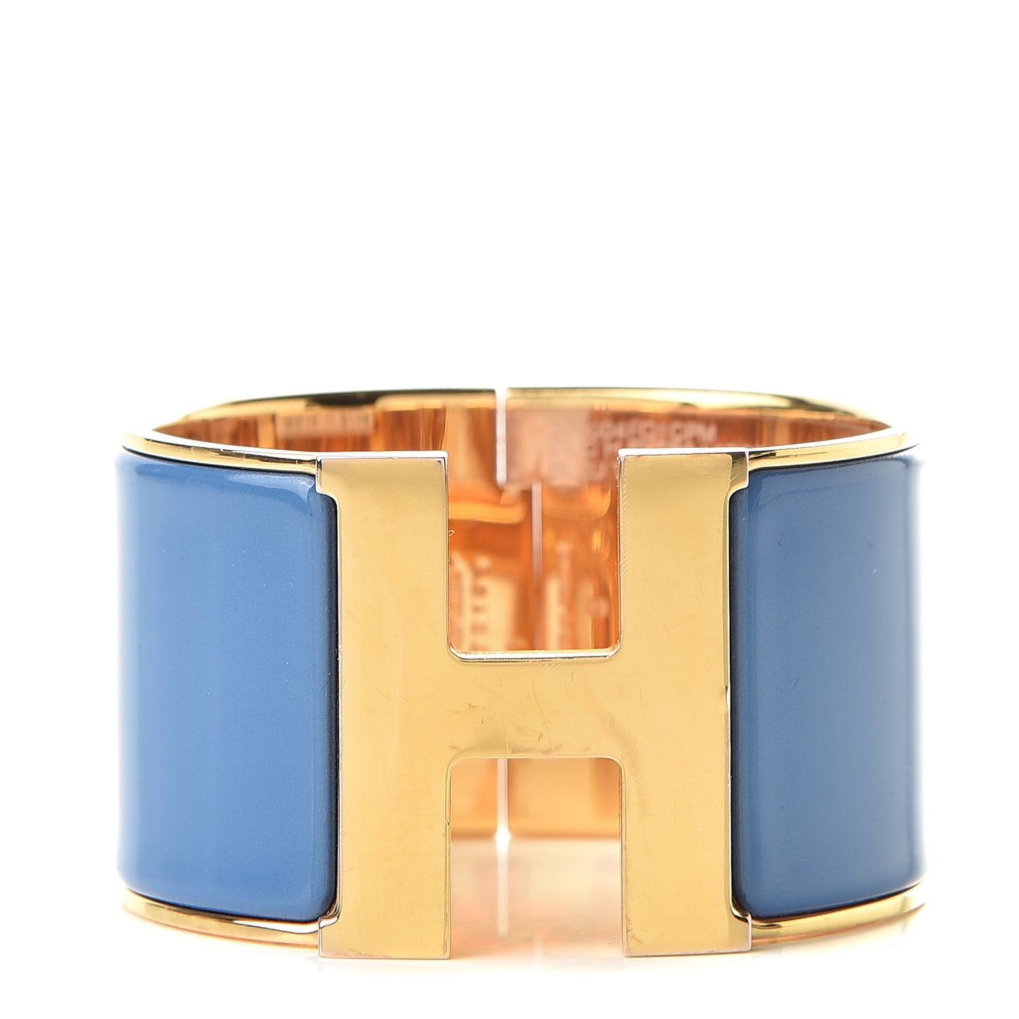 Enamel Extra Wide Clic Clac H Bracelet PM Bleu Turquin