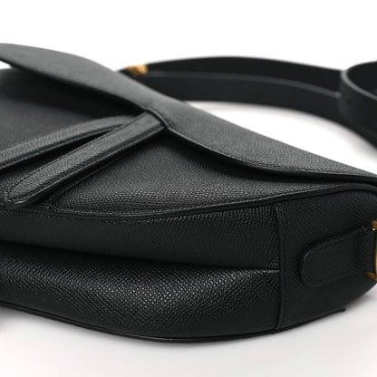 Christian Dior Grained Calfskin Saddle Bag With Strap Black 10 of 10