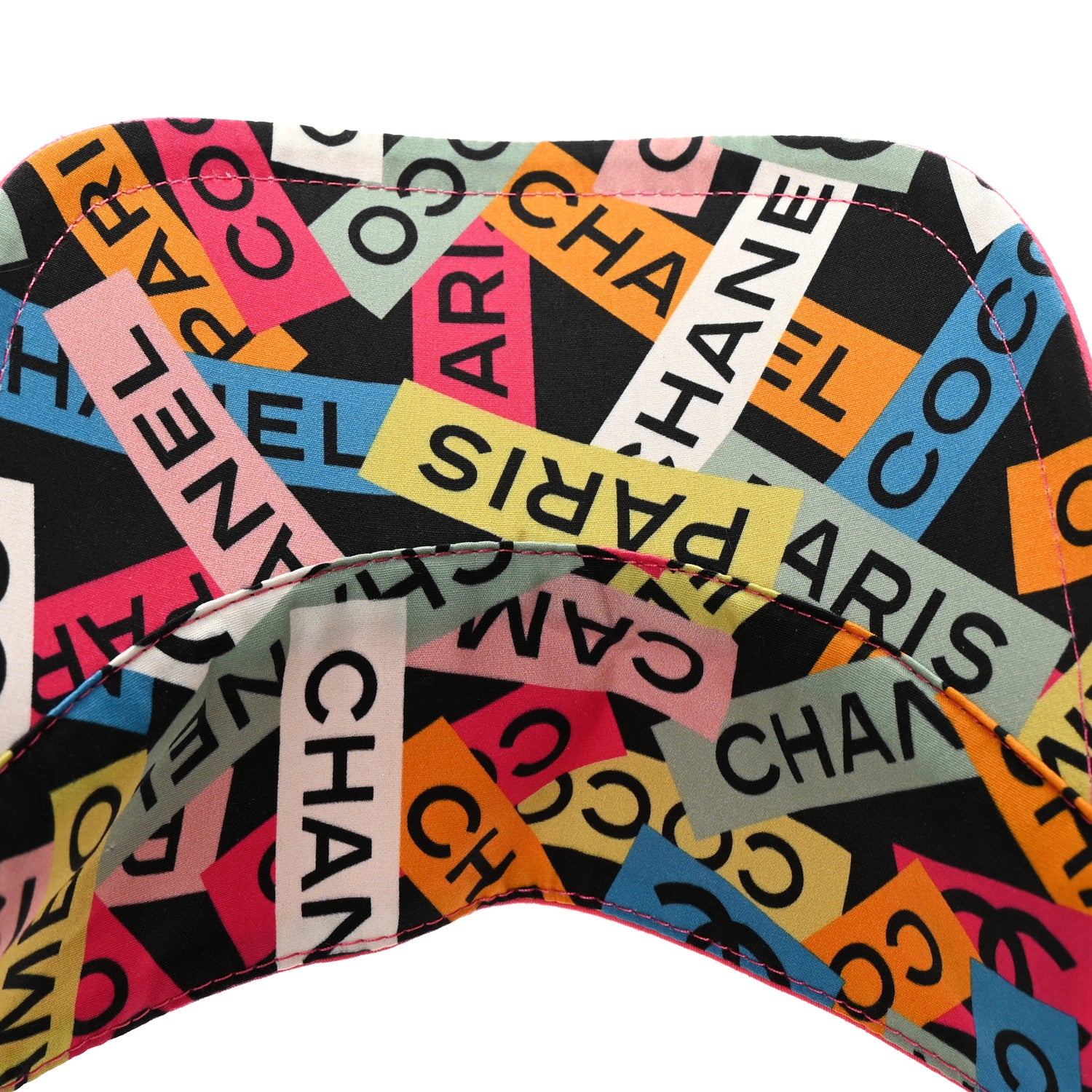 Chanel Cotton Canvas Logo CC Visor Pink Black 7 of 8