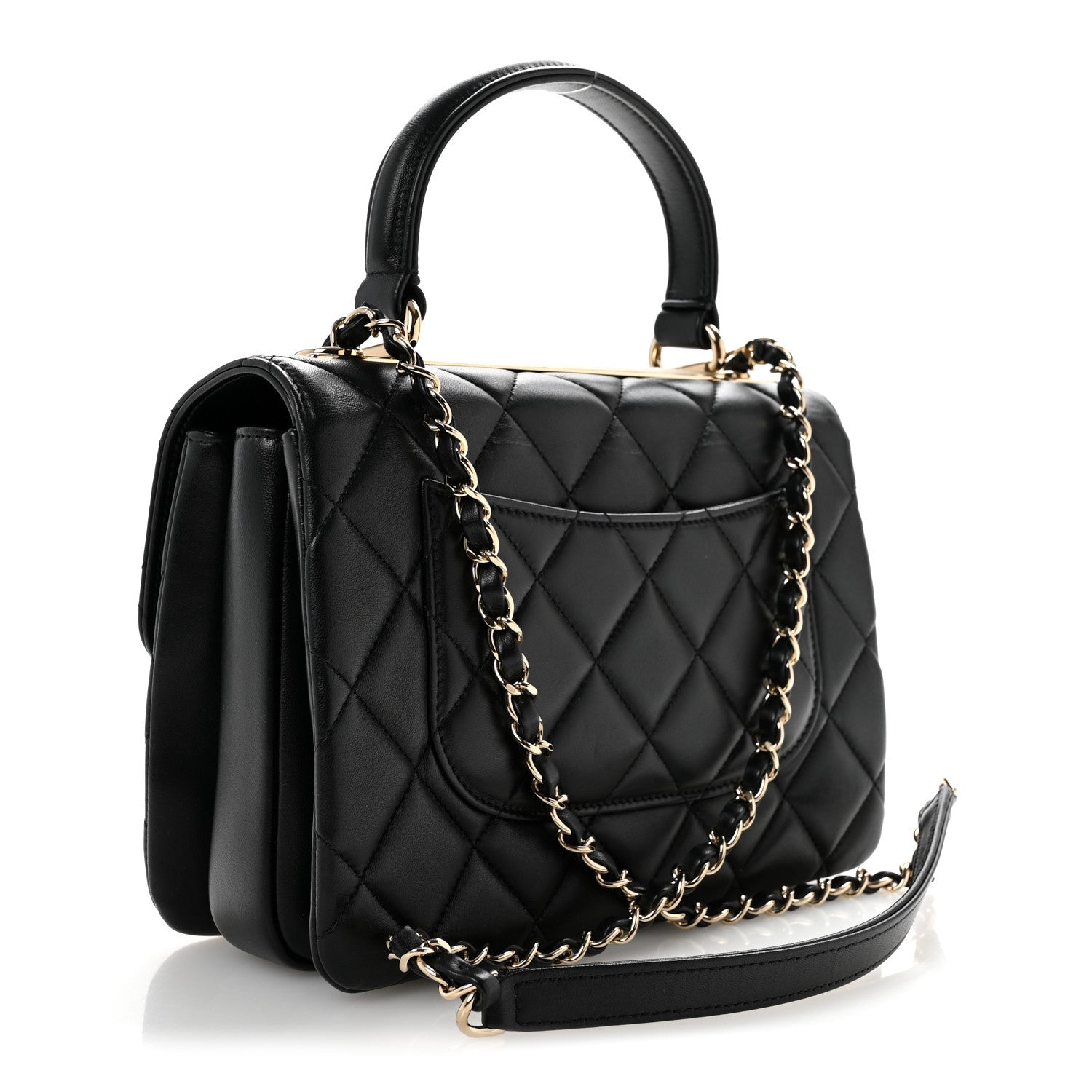Chanel Lambskin Quilted Small Trendy CC Dual Handle Flap Bag Black 3 of 14