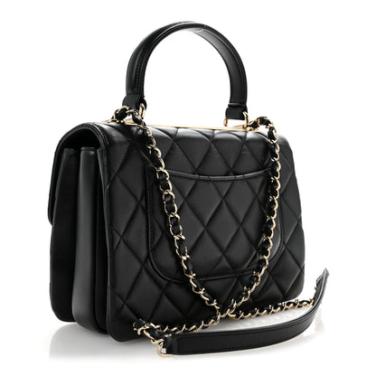Chanel Lambskin Quilted Small Trendy CC Dual Handle Flap Bag Black 3 of 14