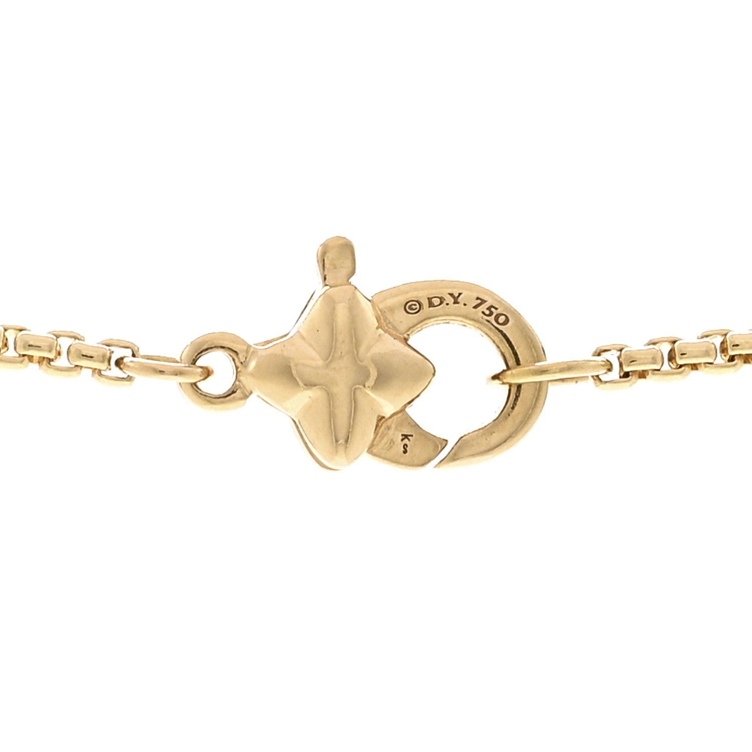 David Yurman 18K Yellow Gold Diamond Station Necklace 4 of 5