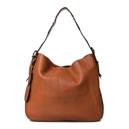 Gucci Pebbled Calfskin Medium Heritage Shoulder Bag Light Tobacco 1 of 13