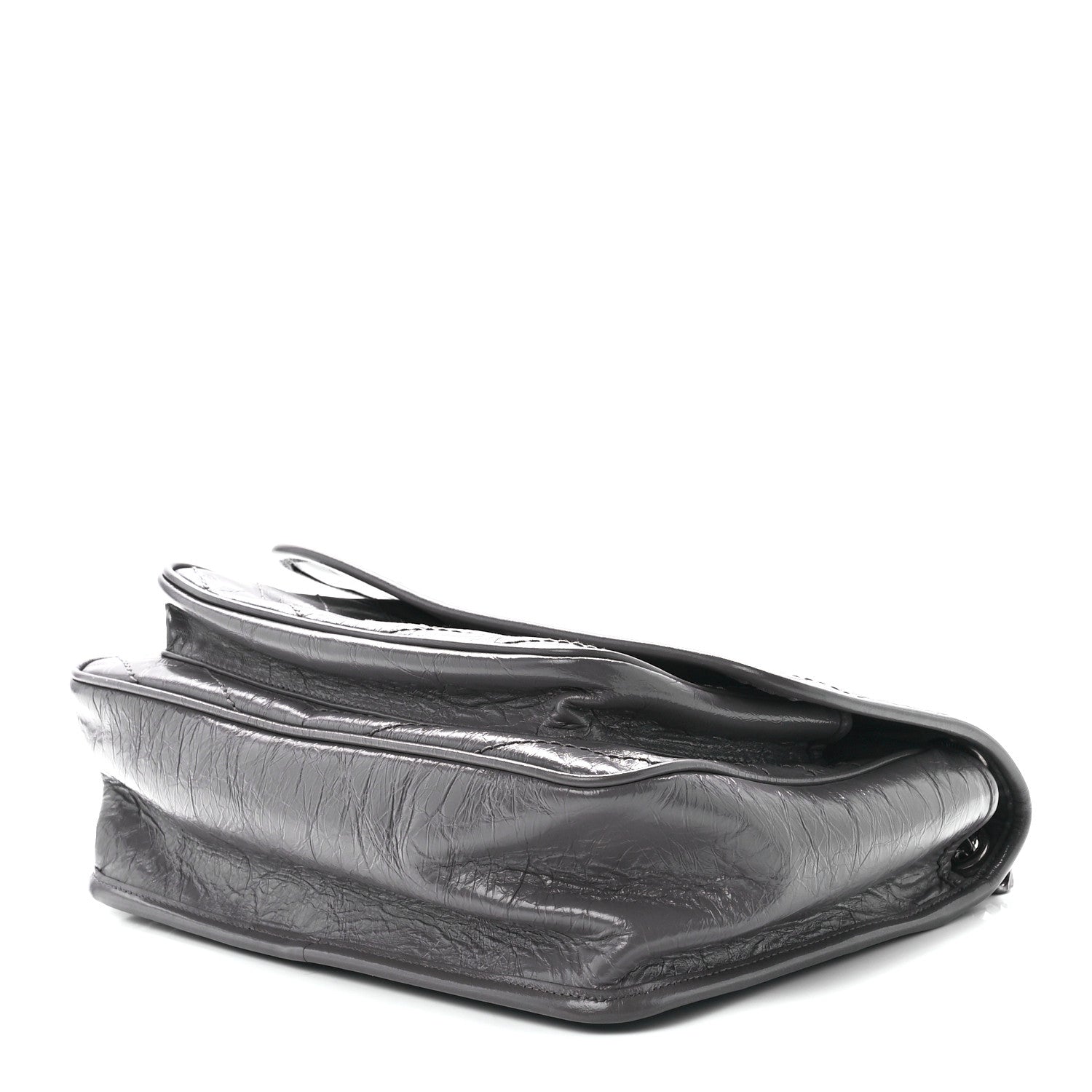 Saint Laurent Crinkled Calfskin Matelasse Monogram Medium Niki Chain Satchel Fog 10 of 12