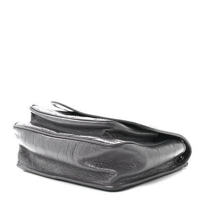 Saint Laurent Crinkled Calfskin Matelasse Monogram Medium Niki Chain Satchel Fog 10 of 12