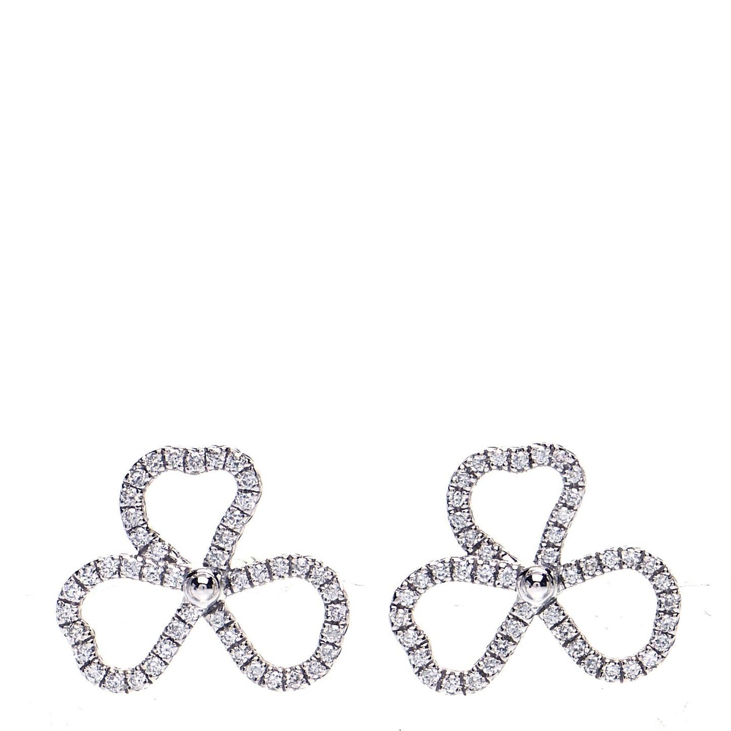 Platinum Diamond Paper Flowers Open Flower Earrings