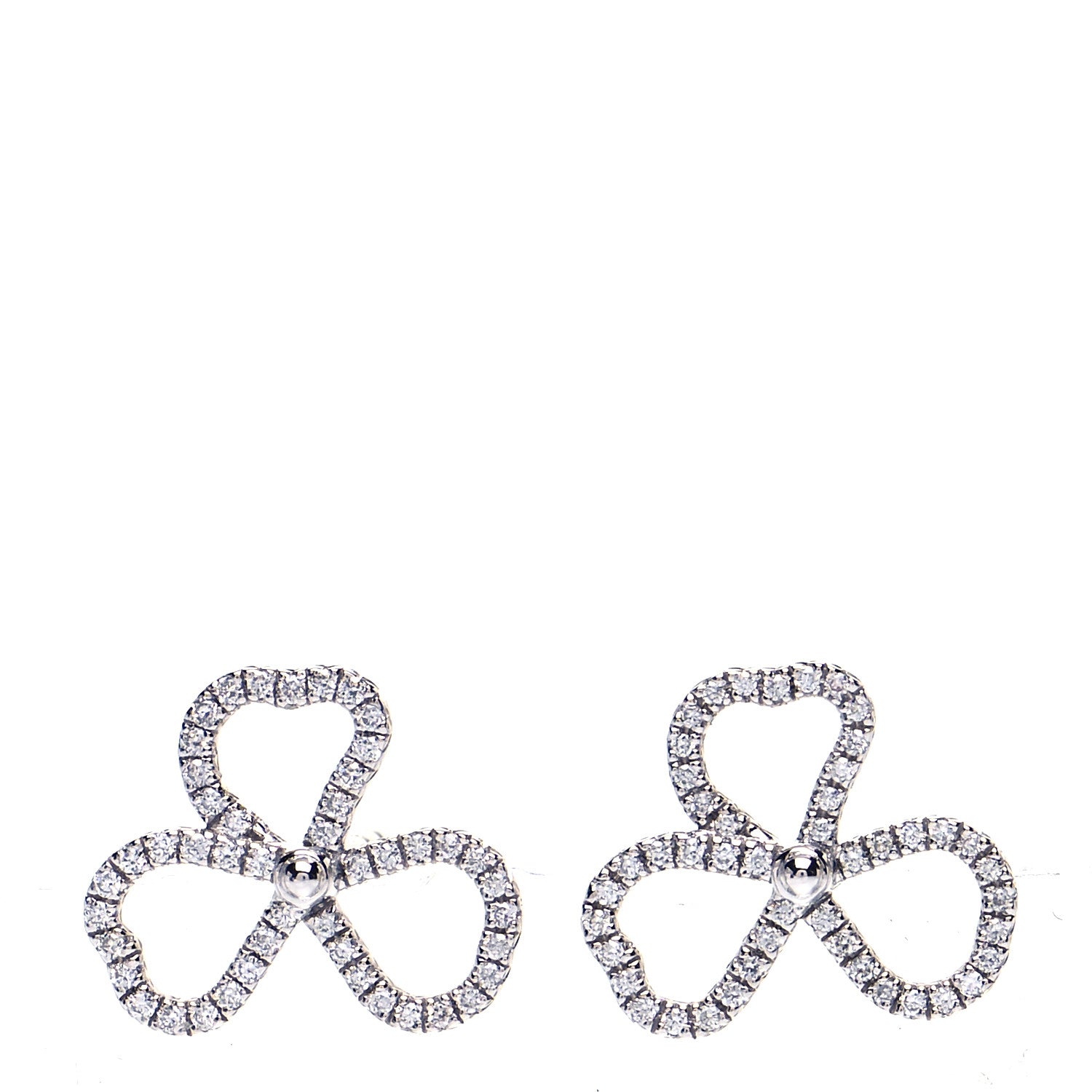 Tiffany Platinum Diamond Paper Flowers Open Flower Earrings 1 of 5
