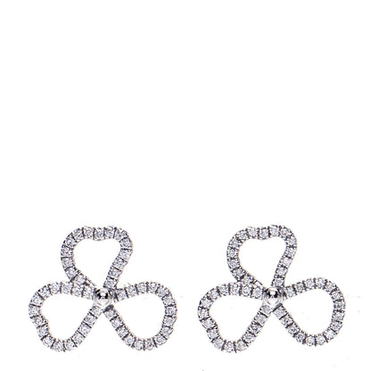 Tiffany Platinum Diamond Paper Flowers Open Flower Earrings 1 of 5