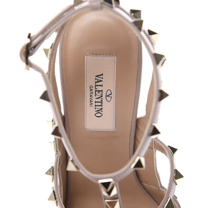 Valentino Garavani Pebbled Calfskin Rockstud Ankle Strap Pumps 38 Poudre 7 of 8