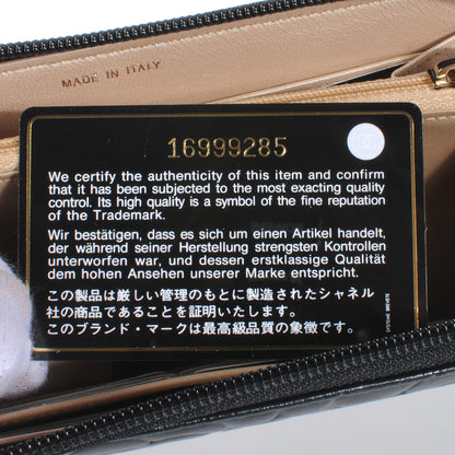Chanel Lambskin Camellia Embossed Large Zip Around Gusset Wallet Black 9 of 9