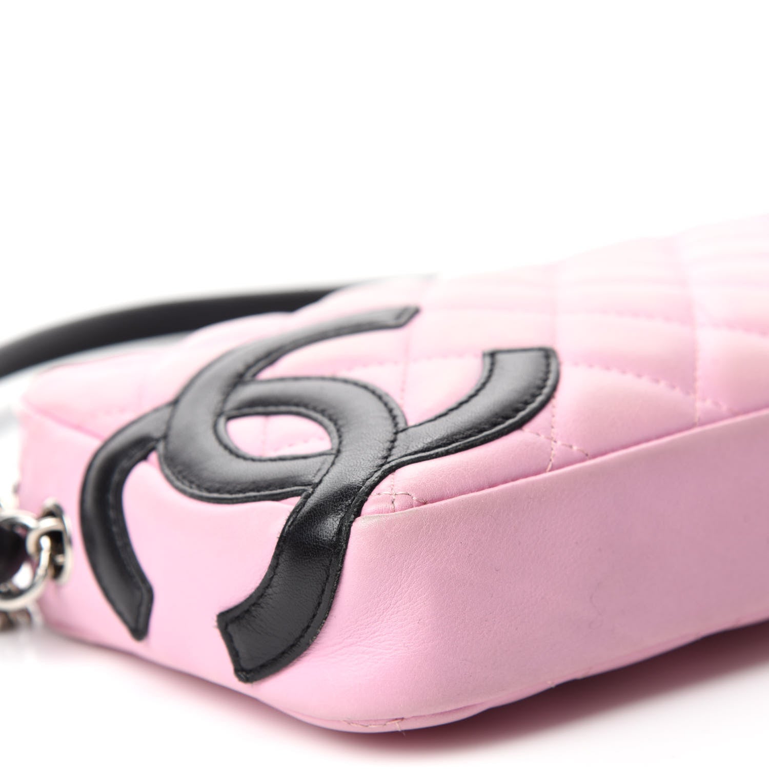 Chanel Calfskin Quilted Cambon Pochette Pink Black 6 of 12