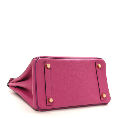 Hermes Togo Horseshoe Birkin 25 Rose Pourpre Cassis 4 of 11