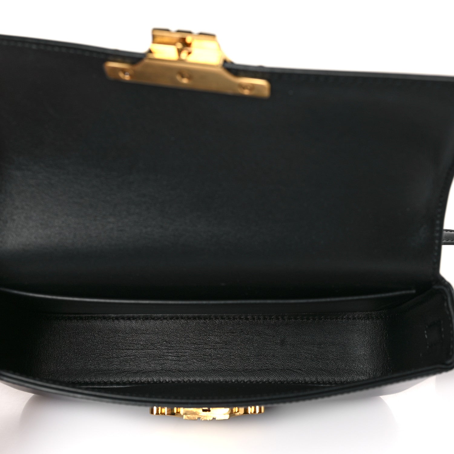 Celine Shiny Calfskin Triomphe Shoulder Bag Black 5 of 9