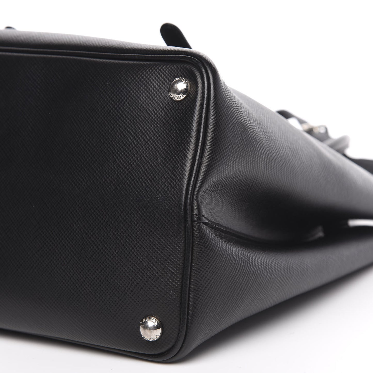 Saffiano Cuir Medium Double Handle Tote Black