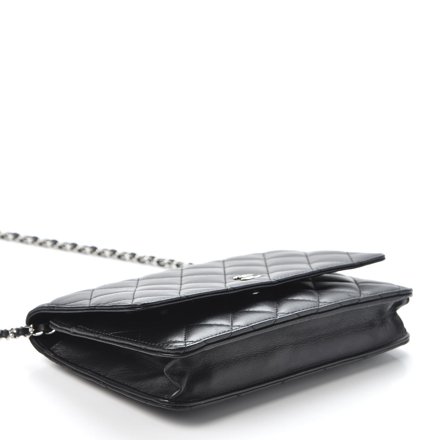 Chanel Lambskin Quilted Wallet On Chain WOC Black 3 of 10