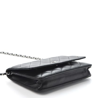 Chanel Lambskin Quilted Wallet On Chain WOC Black 3 of 10