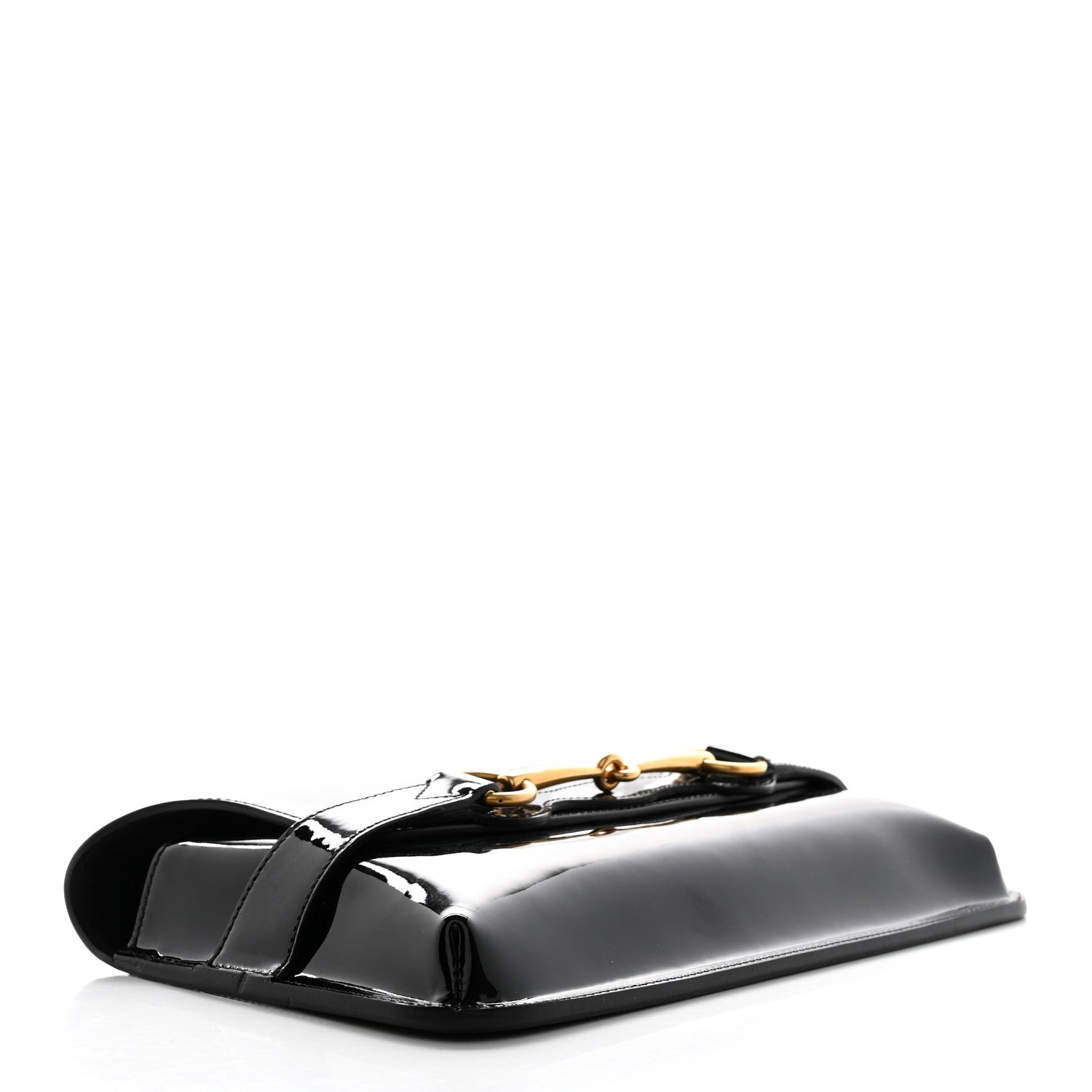 Gucci Patent Large Bright Bit Clutch Black 4 of 11