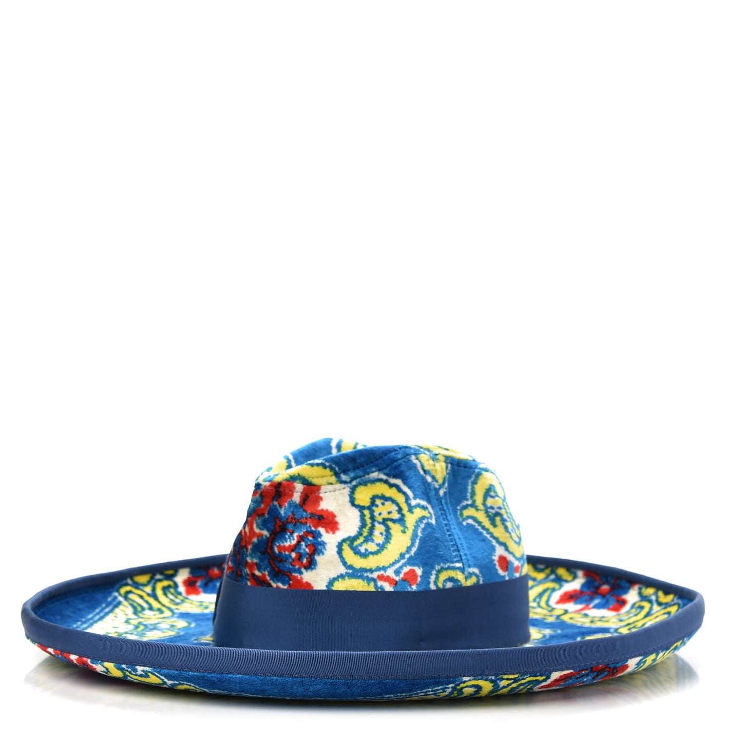 Velvet Brocade Wide Brim Hat M Periwinkle Blue