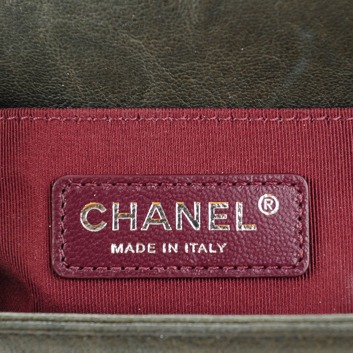 Crumpled Lambskin Small Studded Boy Flap Dark Gray