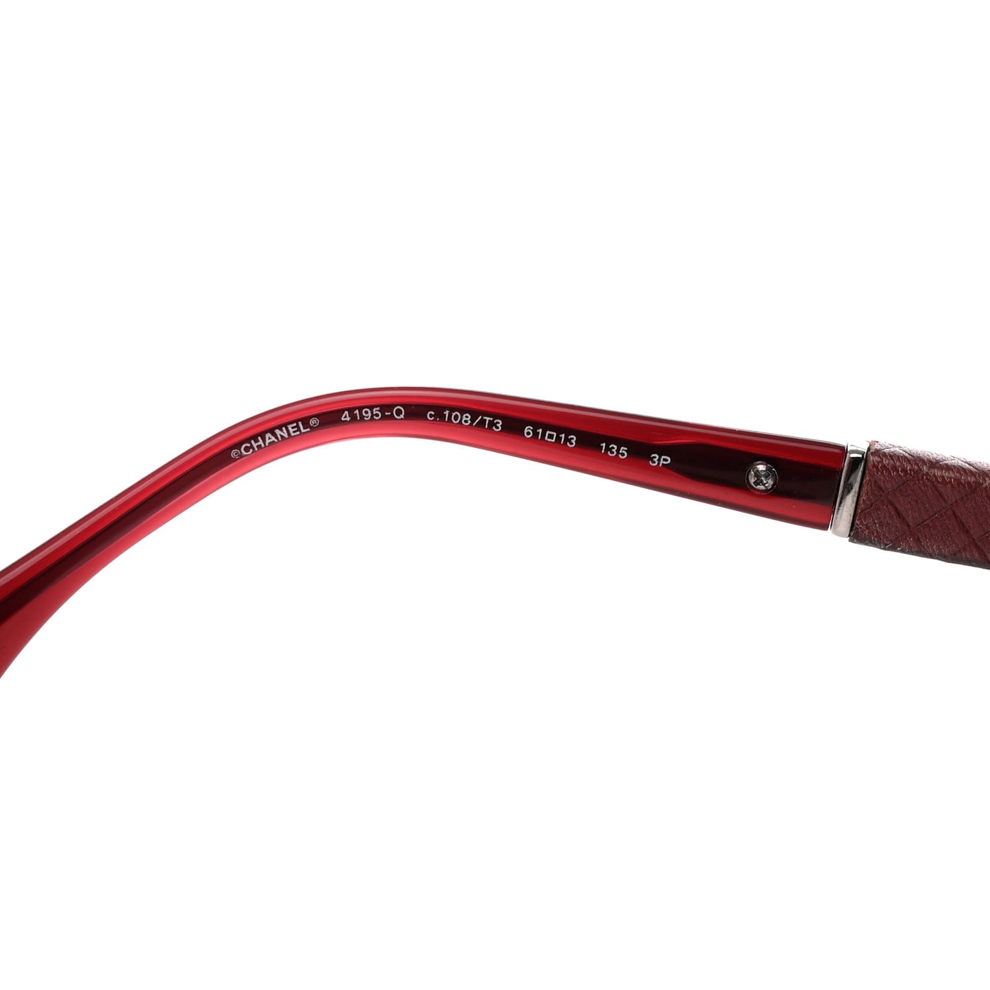 Lambskin Quilted CC Aviator Sunglasses 4195-Q Burgundy