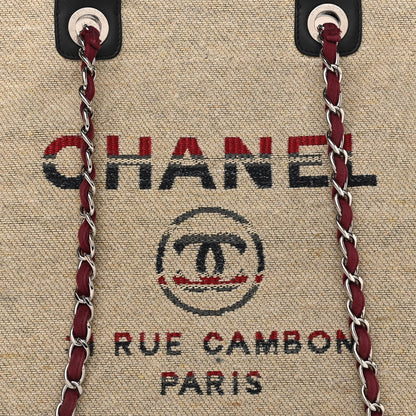 Chanel Striped Canvas Medium Deauville Tote Beige 8 of 14