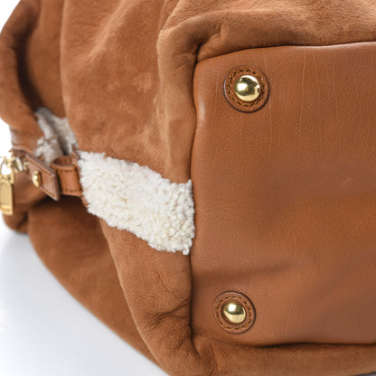 Saint Laurent Suede Shearling Medium Easy Sac Tan 13 of 15