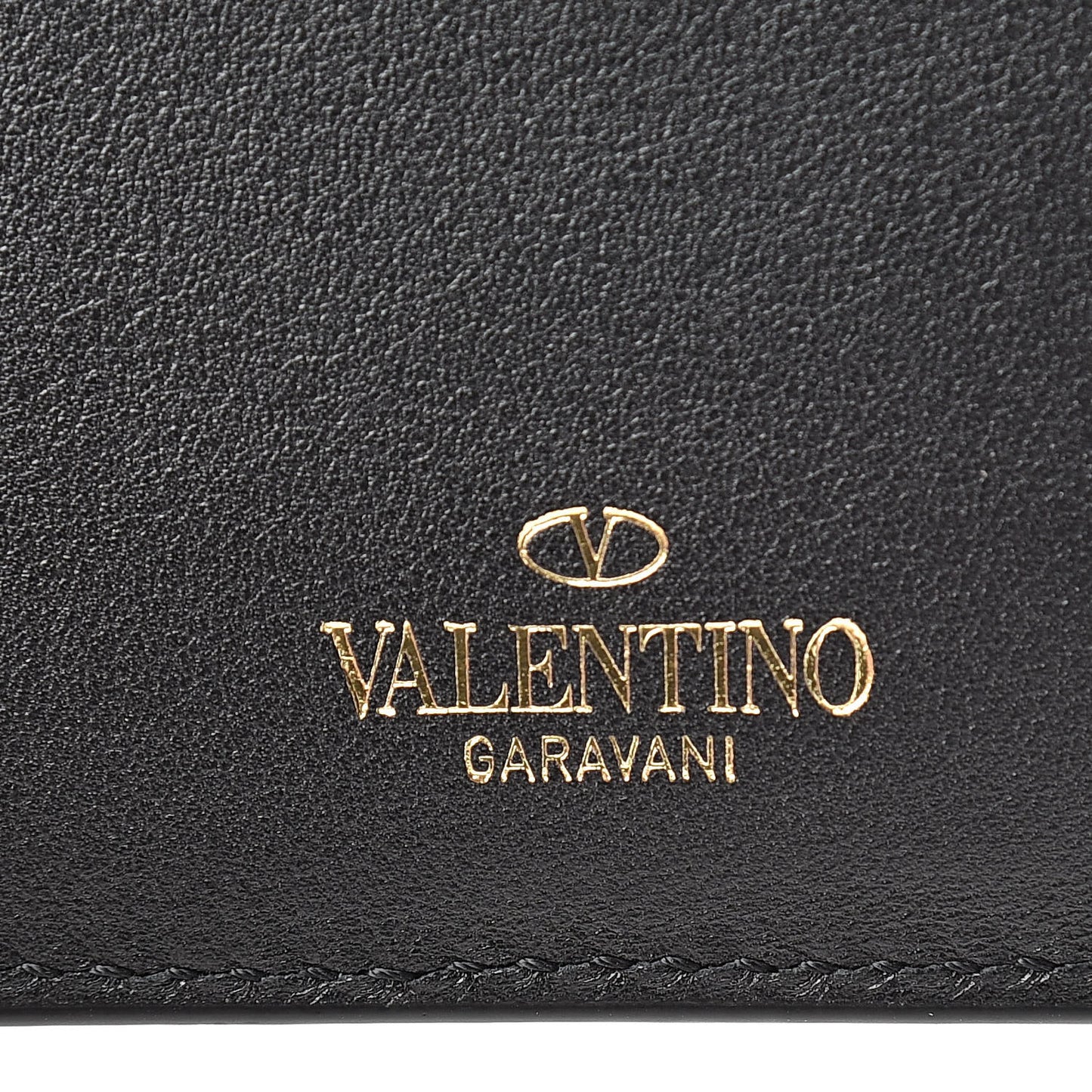 Vitello Rockstud Card Holder Black