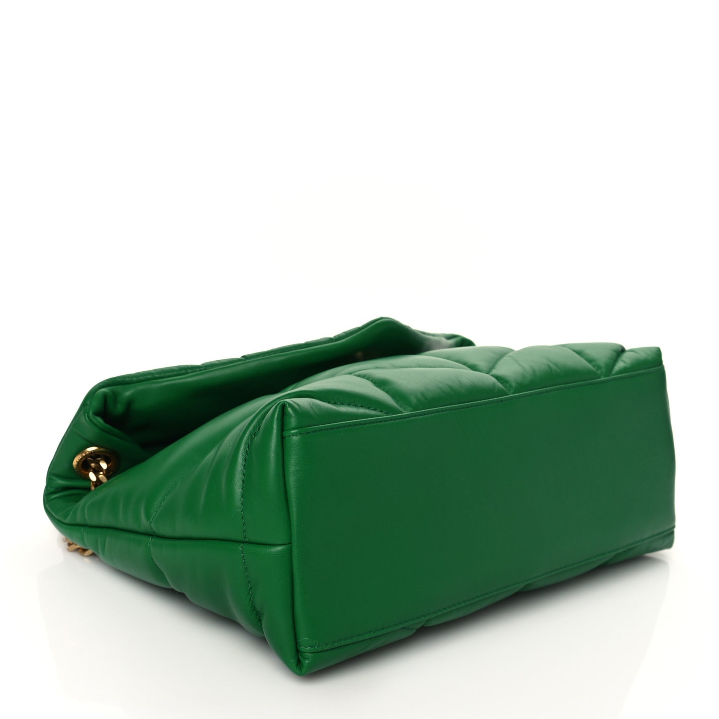 Lambskin Quilted Small Loulou Puffer Monogram Chain Satchel New Vert