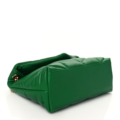 Saint Laurent Lambskin Quilted Small Loulou Puffer Monogram Chain Satchel New Vert 4 of 9
