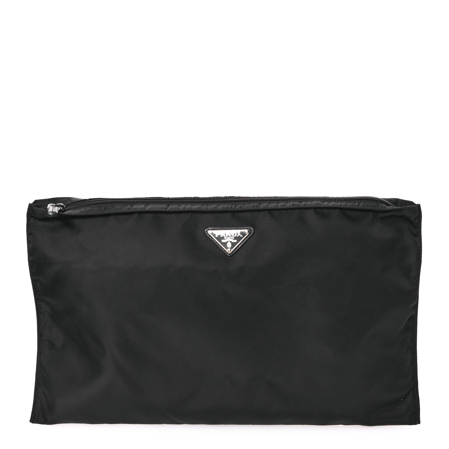Tessuto Nylon Saffiano Flat Pouch Black
