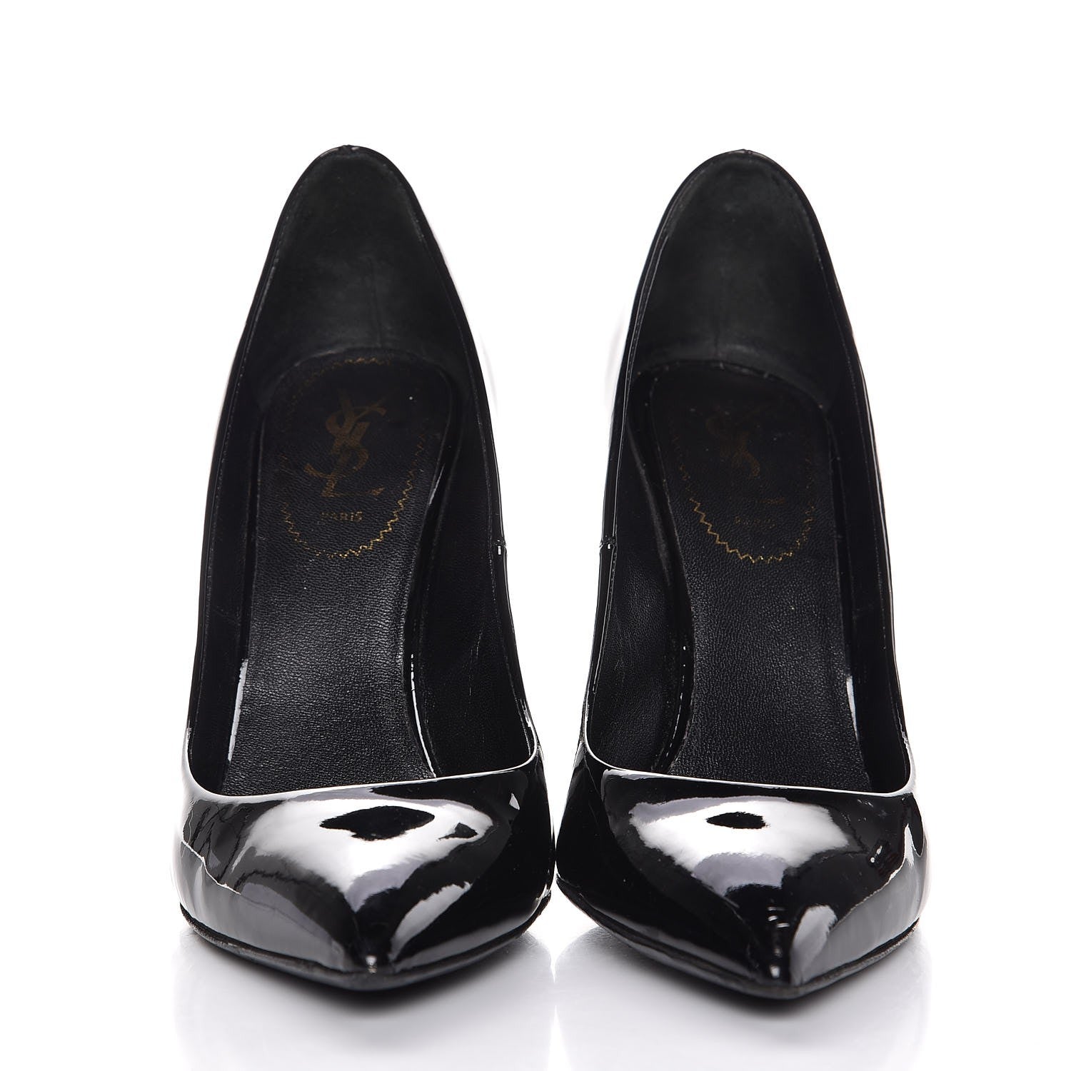 Saint Laurent Patent Calfskin Clara Pumps 38.5 Black 2 of 11