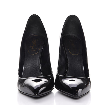 Saint Laurent Patent Calfskin Clara Pumps 38.5 Black 2 of 11