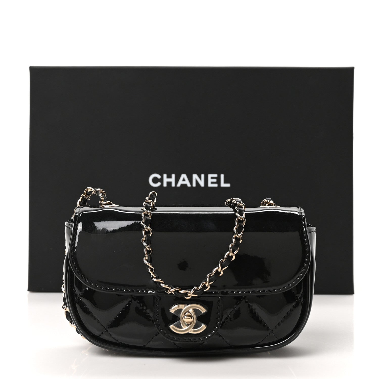 Chanel Patent Calfskin Quilted Mini Flap Black 11 of 11