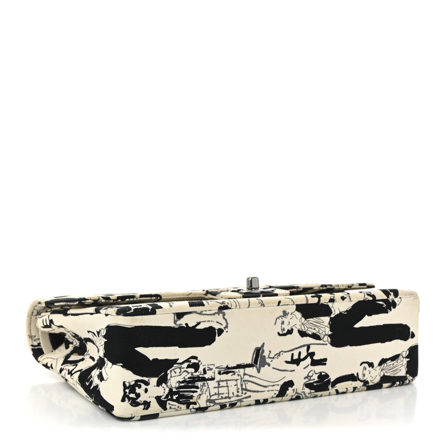 Canvas Coco Icons Medium Double Flap Black White