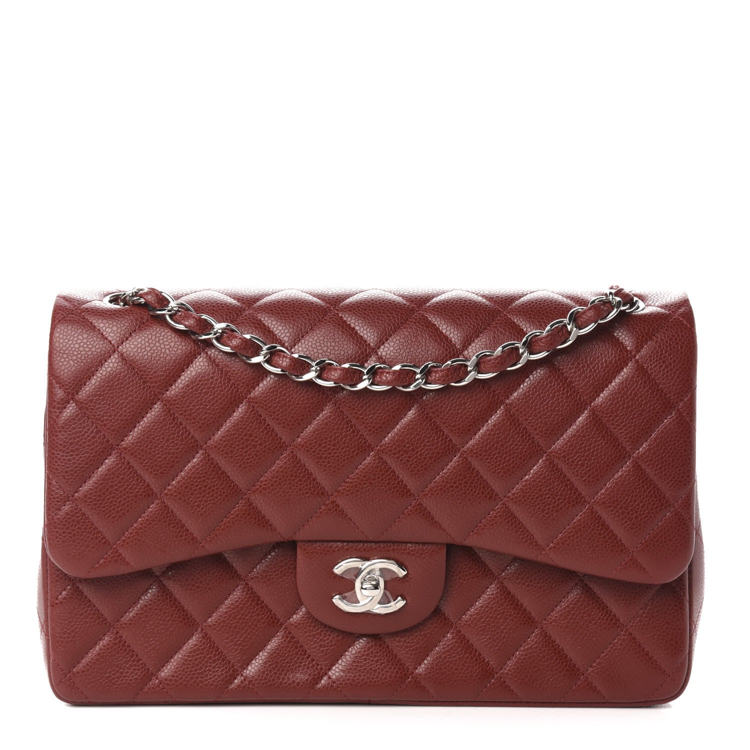 Chanel Caviar Quilted Jumbo Double Flap Red 1 of 12