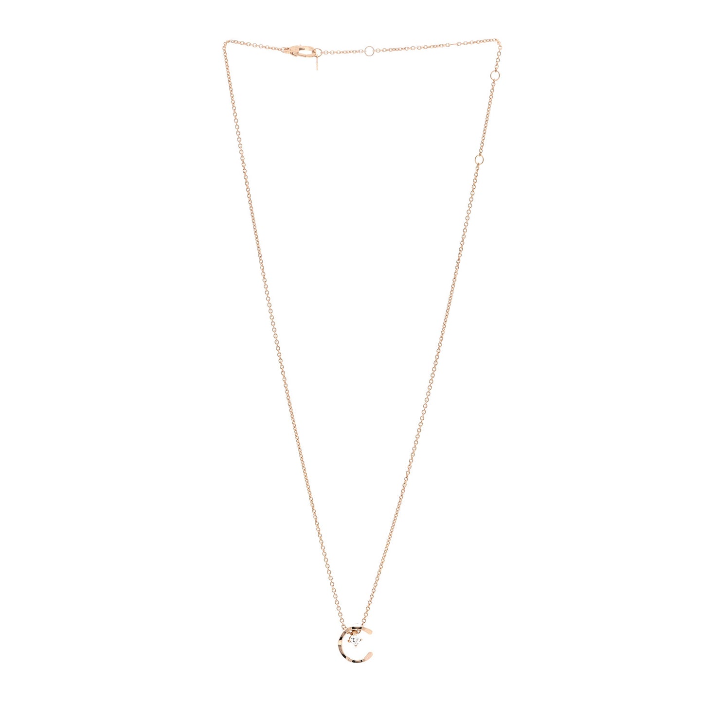 18K Beige Gold Diamond Coco Crush C Necklace