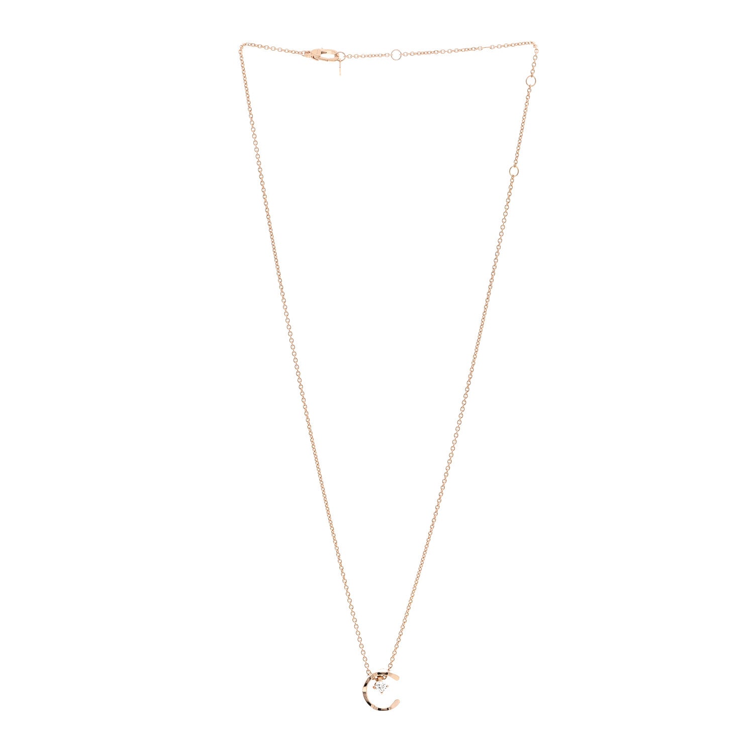 Chanel 18K Beige Gold Diamond Coco Crush C Necklace 3 of 5