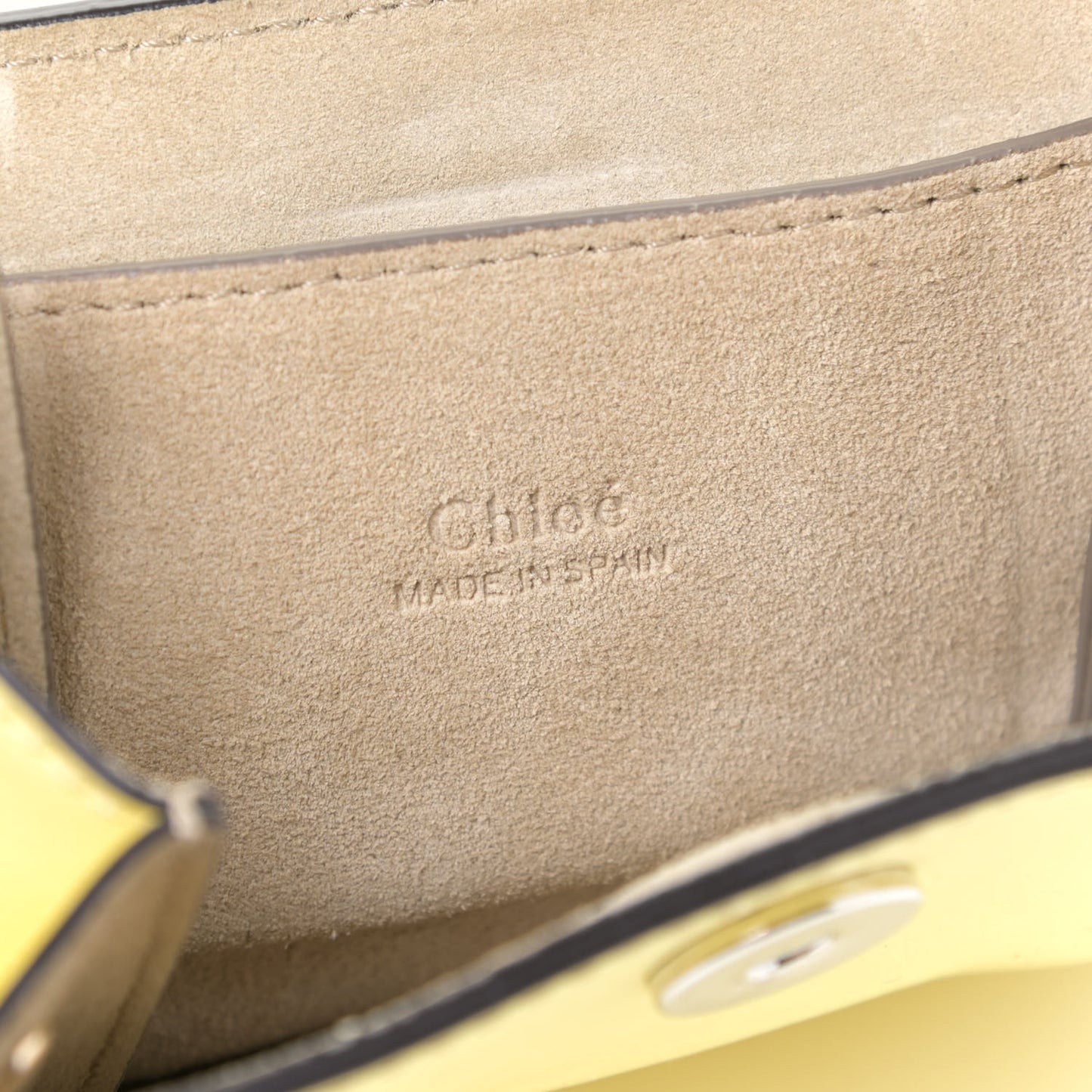Suede Calfskin Mini Faye Bracelet Bag Lemonade