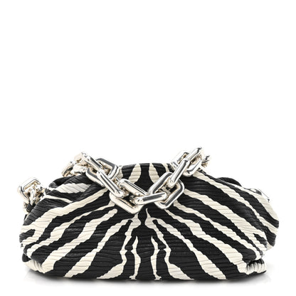 Bottega Veneta Nappa Zebra Print The Pouch Chain White Black 1 of 10